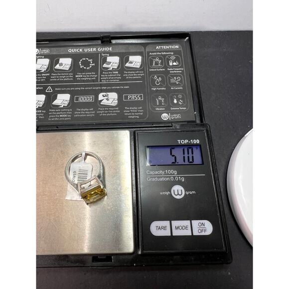 New with tag sterling silver lemon quartz ring size 7 - Picture 4 of 11